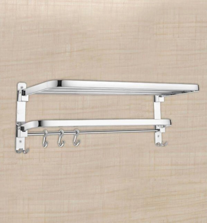 FOLDABLE TOWAL RACK S.S. WITH S.S. HOOK