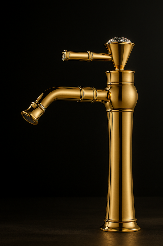 DIAMOND HEAD BASIN MIXER 12” PVD HOT/COLD