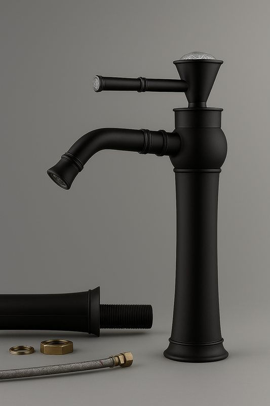 DIAMOND HEAD BASIN MIXER 12” PVD HOT/COLD